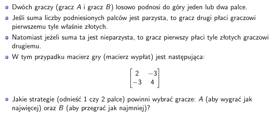 Strategiczne gry macierzowe dwuosobowe