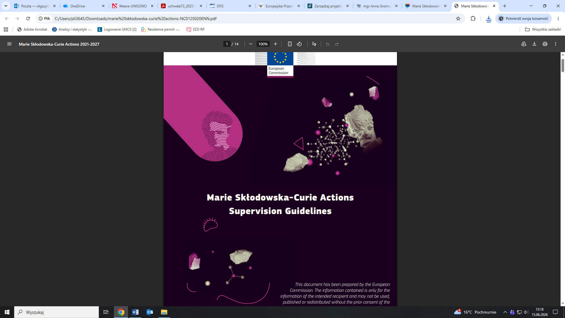 Rozwój kariery akademickiej – wsparcie naukowców według wytycznych zgodnych z europejskimi standardami skutecznej opieki nad naukowcami na podstawie MSCA Guidelines on Supervision