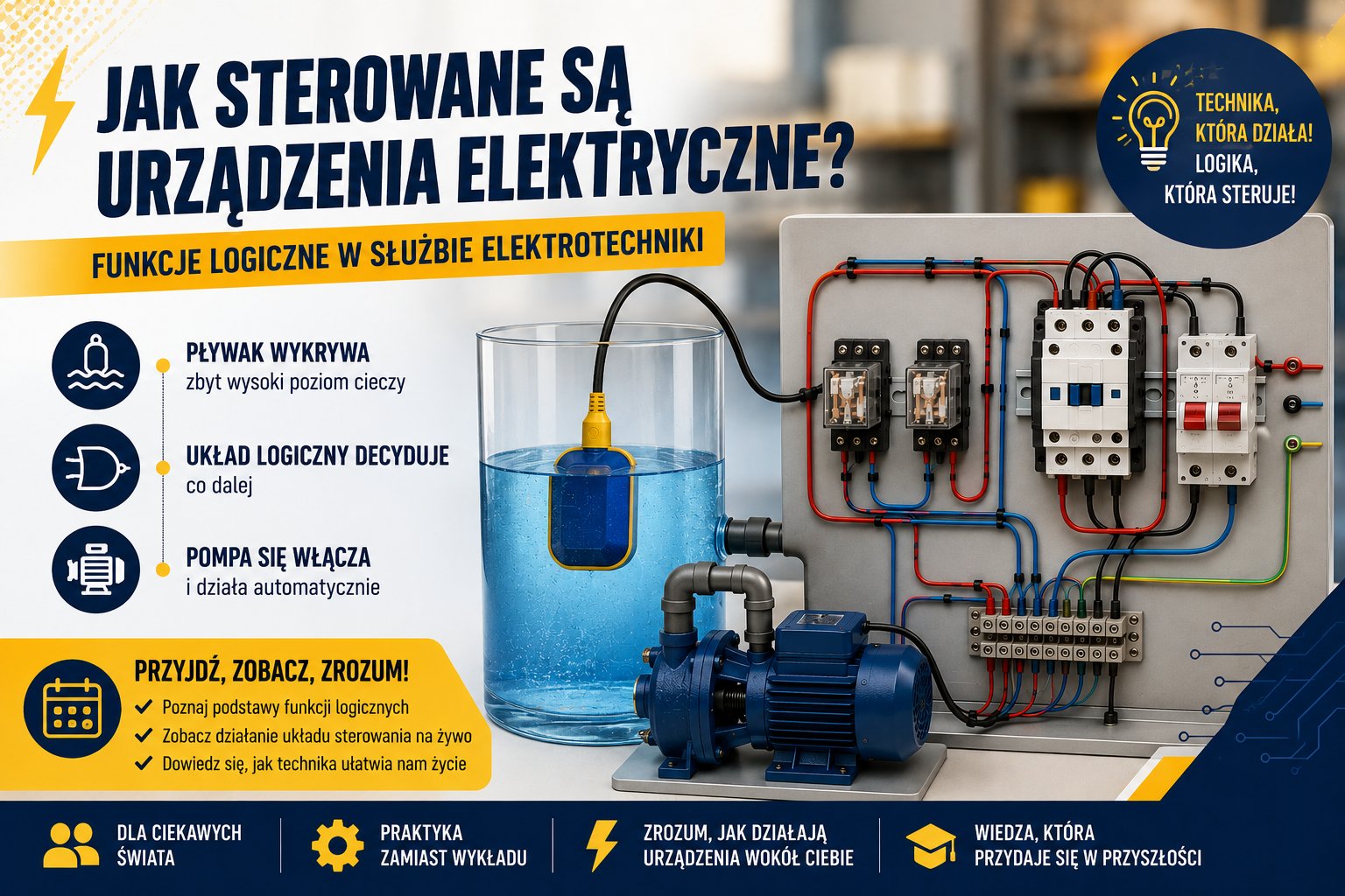 Jak sterowane są urządzenia elektryczne? Funkcje logiczne w służbie elektrotechniki.