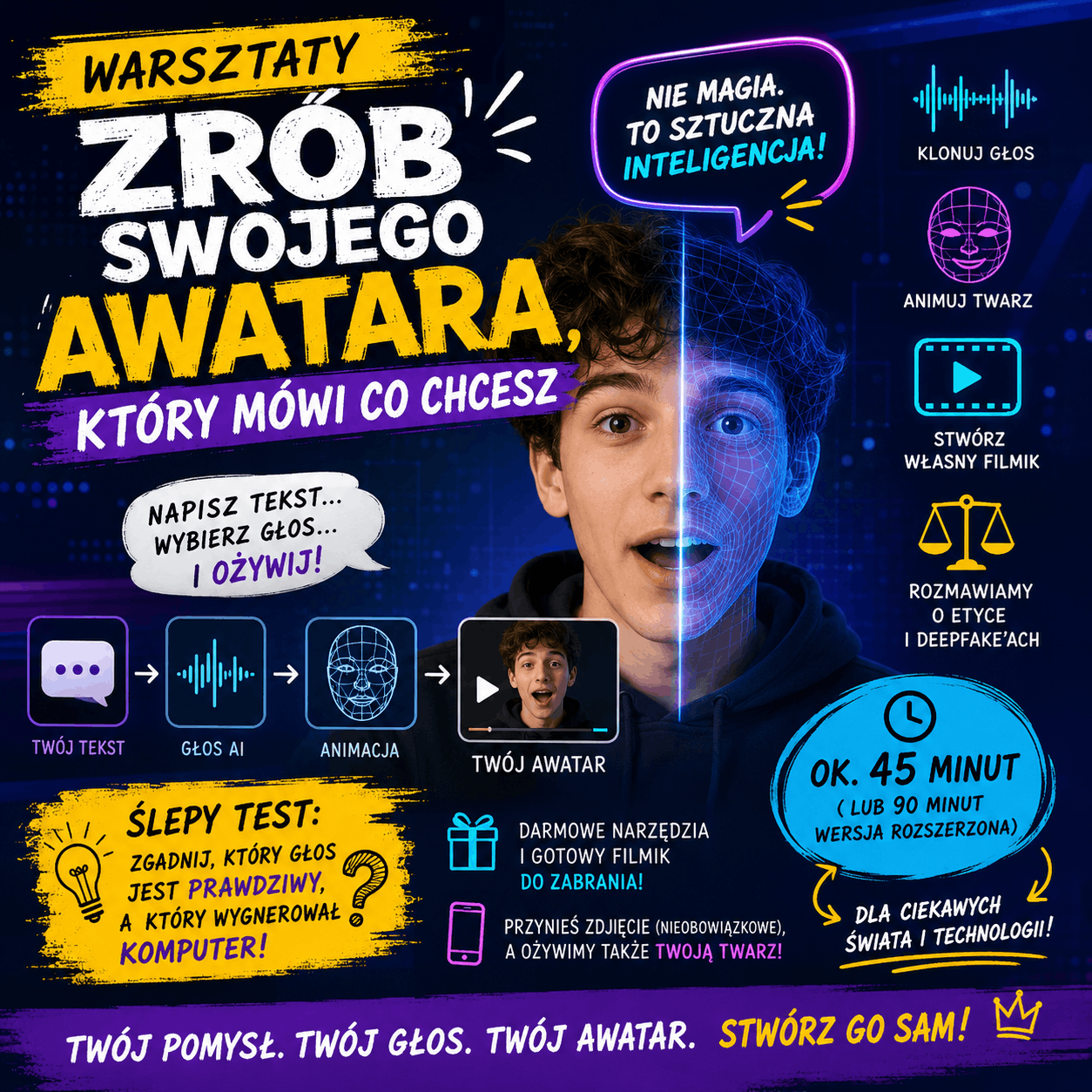Zrób swojego awatara AI, który mówi co chcesz