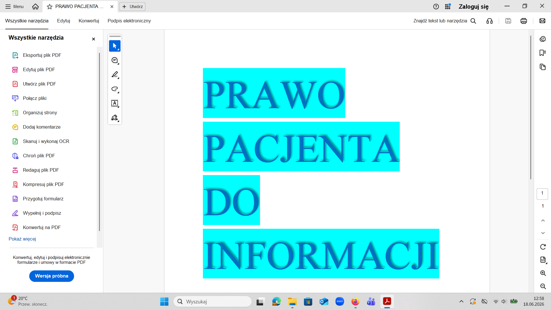 Prawo pacjenta do informacji