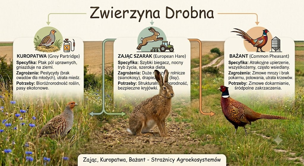 Zanikające perły krajobrazu rolniczego - zając i kuropatwa
