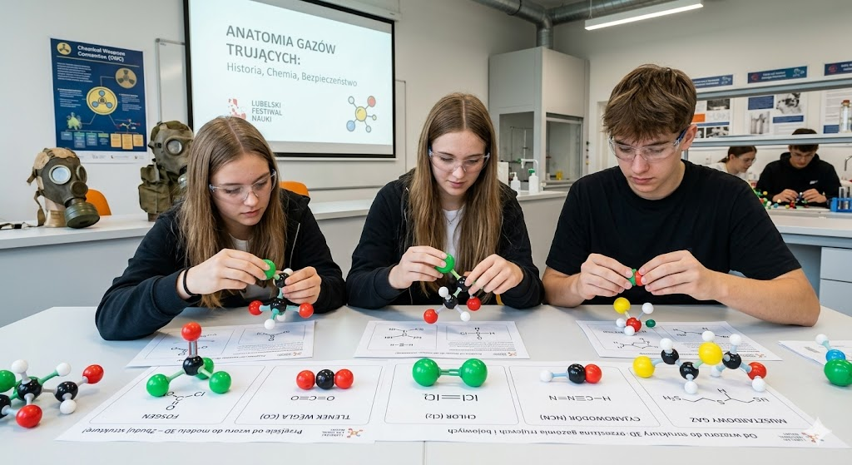Geometria toksyczności: Modele 3D cząsteczek gazów trujących i bojowych.