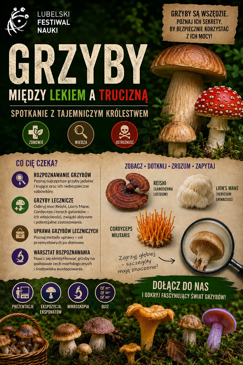 Grzyby – między lekiem a trucizną. Spotkanie z tajemniczym królestwem.
