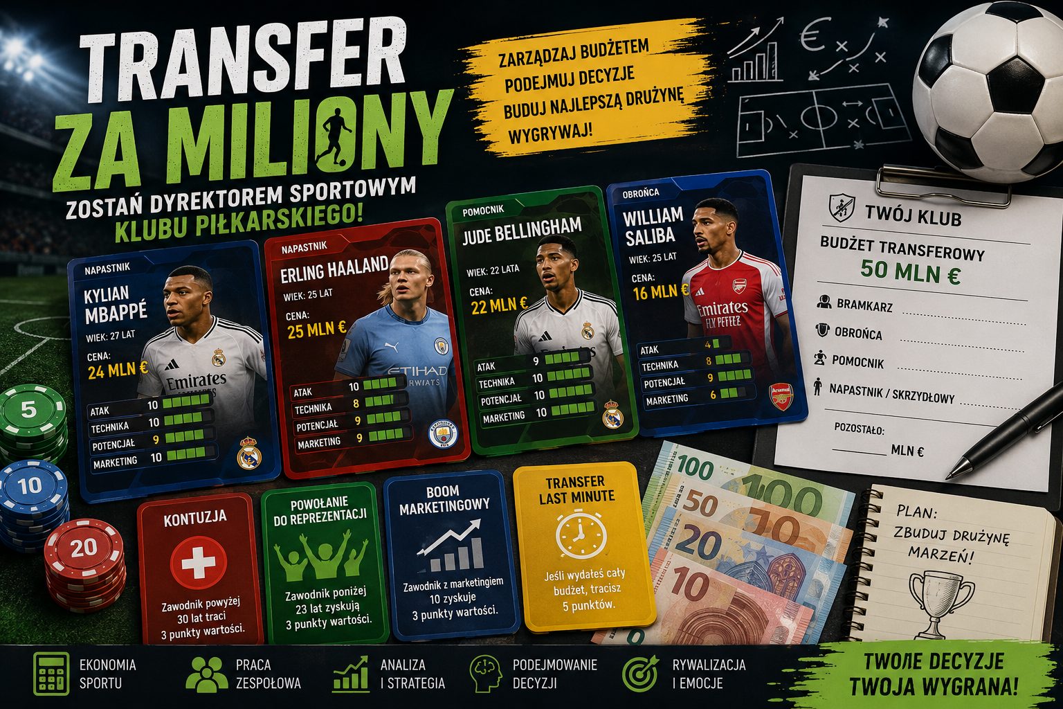 Transfer za miliony – zostań dyrektorem sportowym klubu piłkarskiego