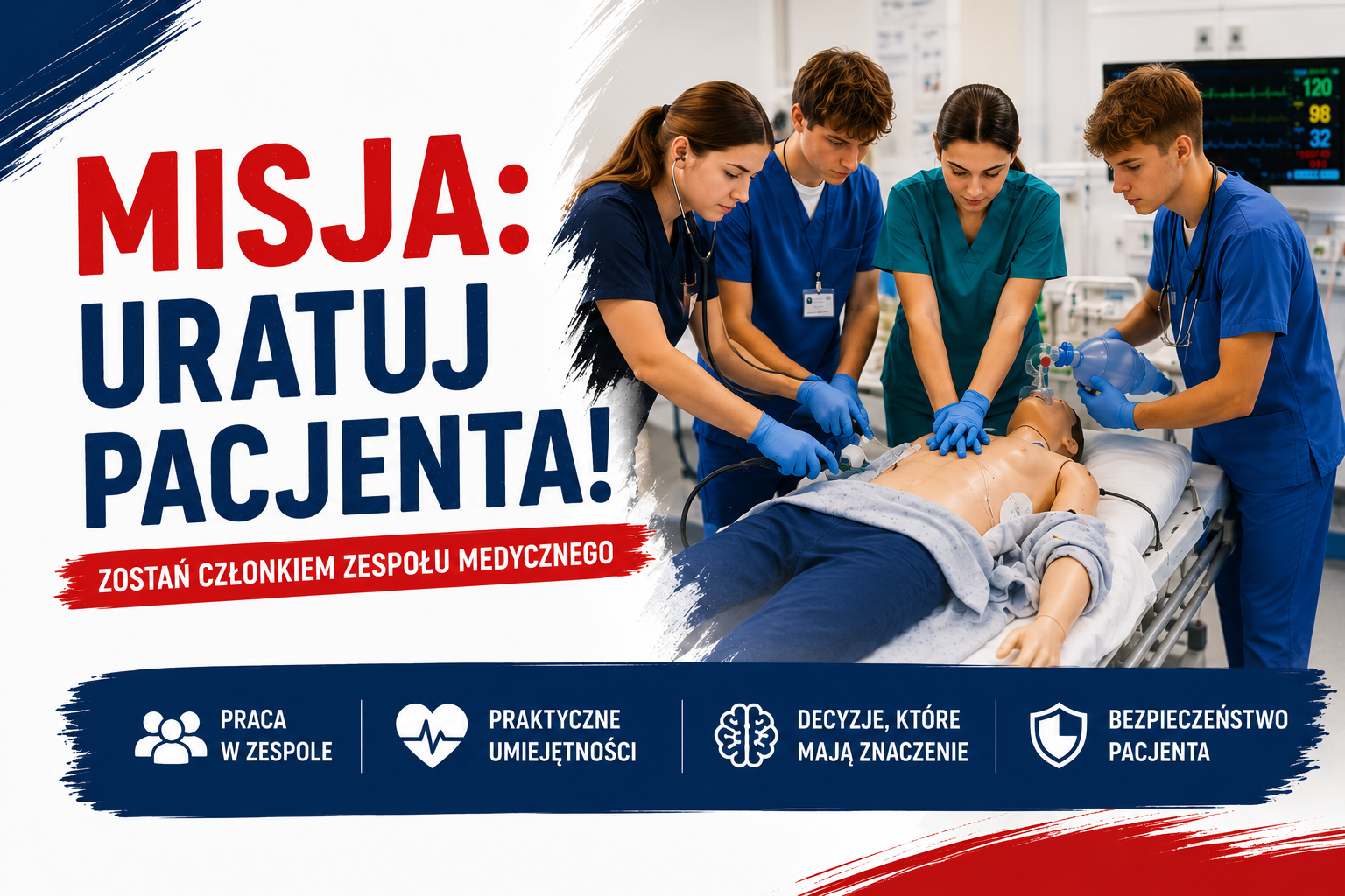 Misja: Uratuj pacjenta! Zostań członkiem zespołu medycznego.