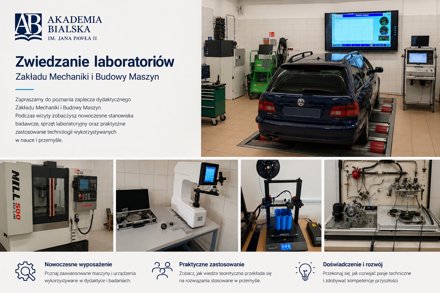 Pokazy w laboratoriach Zakładu Mechaniki i Budowy Maszyn