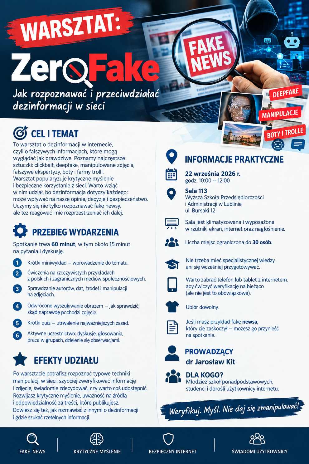 ZeroFake – jak rozpoznawać i przeciwdziałać dezinformacji w sieci